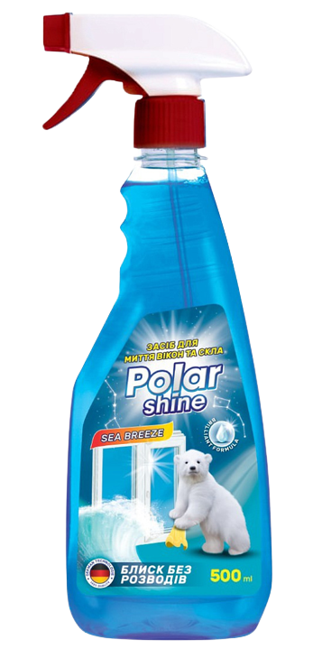 Засіб для миття скла і дзеркал POLAR SHINE морський бриз 500 мл